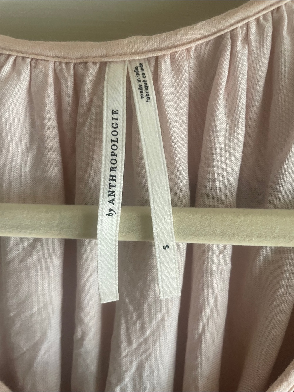 Anthropologie Blush Pink Floral Peasant Dress - Picture 4 of 7